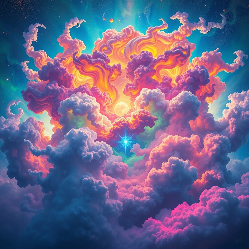 Cosmic Entity Radiates Luminescent Energy in Vibrant Swirlin...