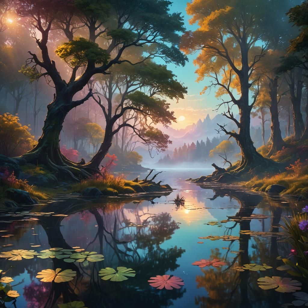 Djenee Photobombs Serene Fantasy Landscape