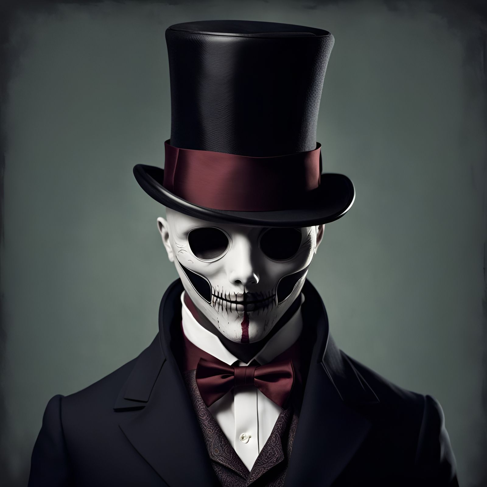 Faceless Dapper Gentleman in Horror Style