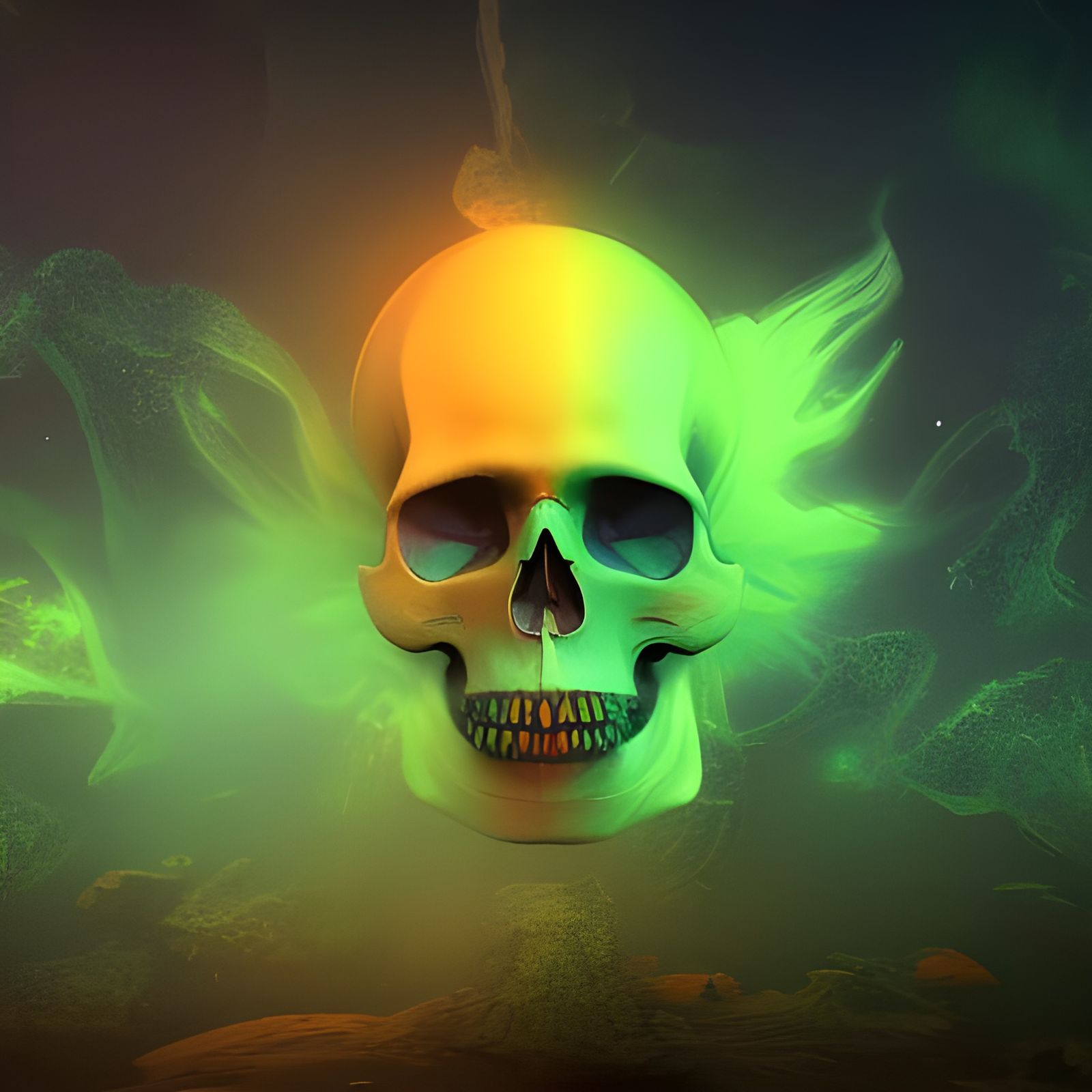 Ethereal Fantasy Skull in Deep Color