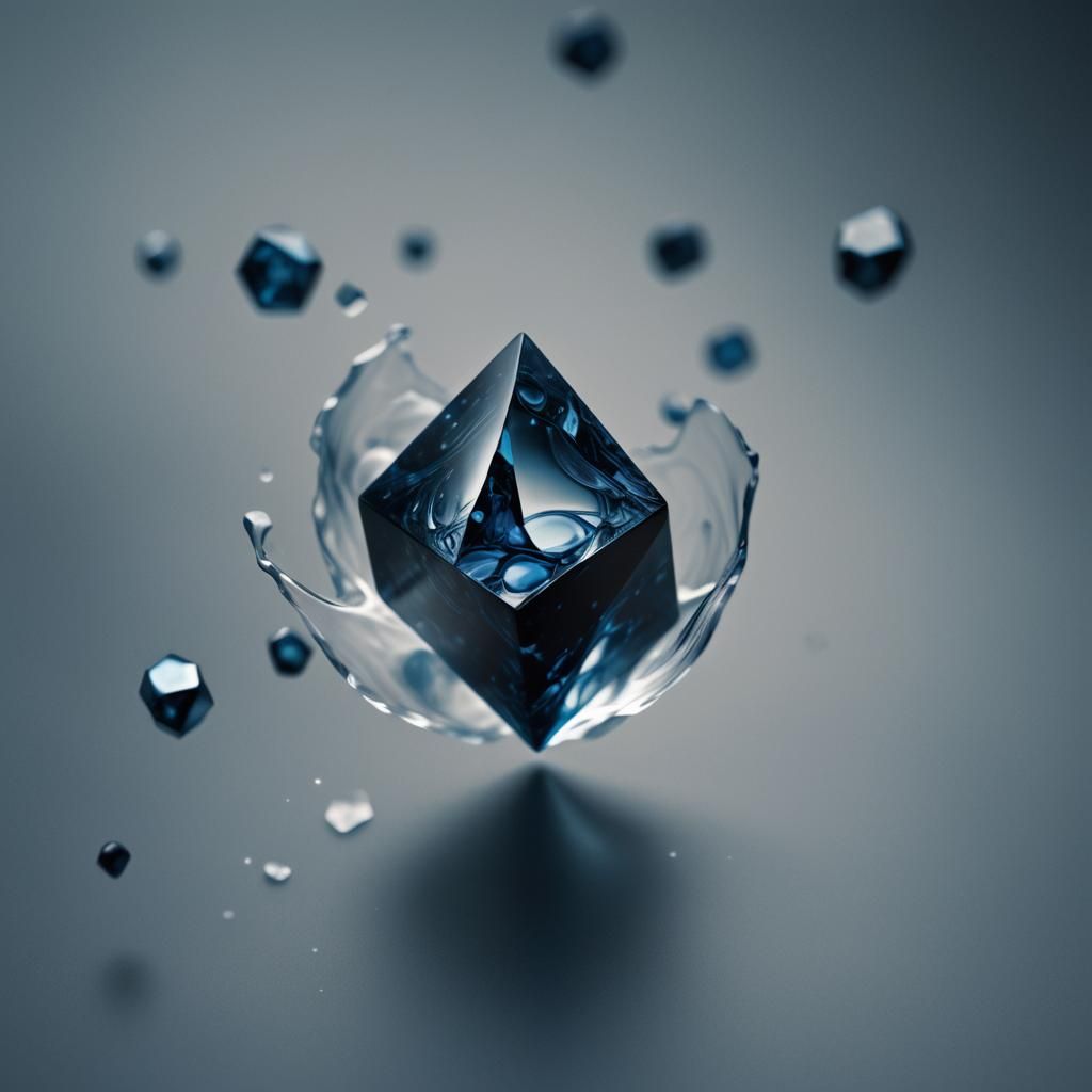 Surreal Glowing Stone in Eerie Void