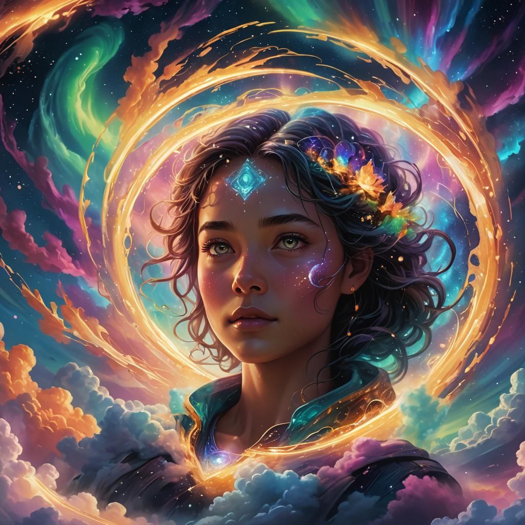 Bright Time Portal Concept Art in Hyperrealism Style