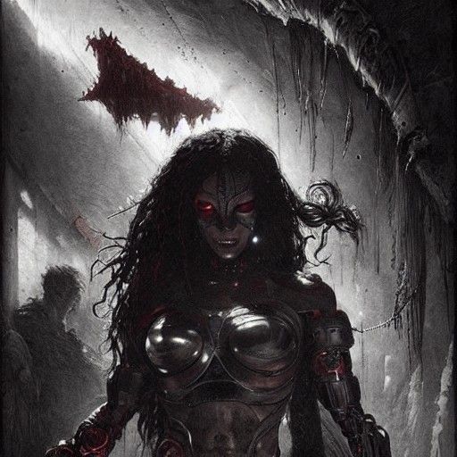 Horror Cyborg Titan in Doré-Rutkowski Style