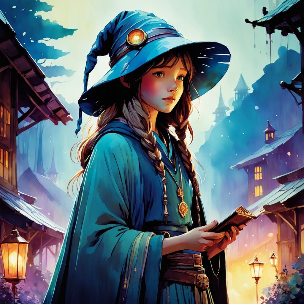 Wizard in Town: Chiaroscuro Alcohol Ink Watercolor