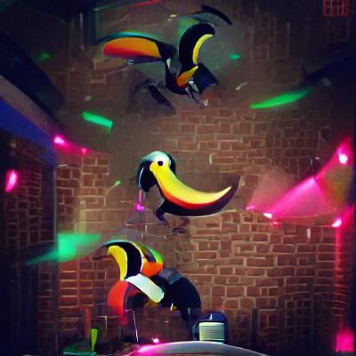 Toucan's Night Out: A Disco Party Scene