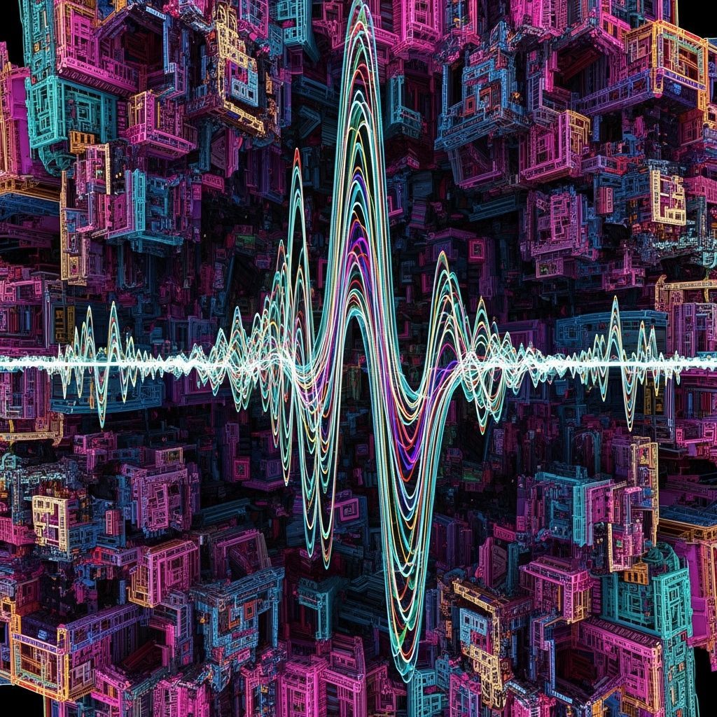 Vibrant Fractal Wave Function in Psychedelic Abstract Style