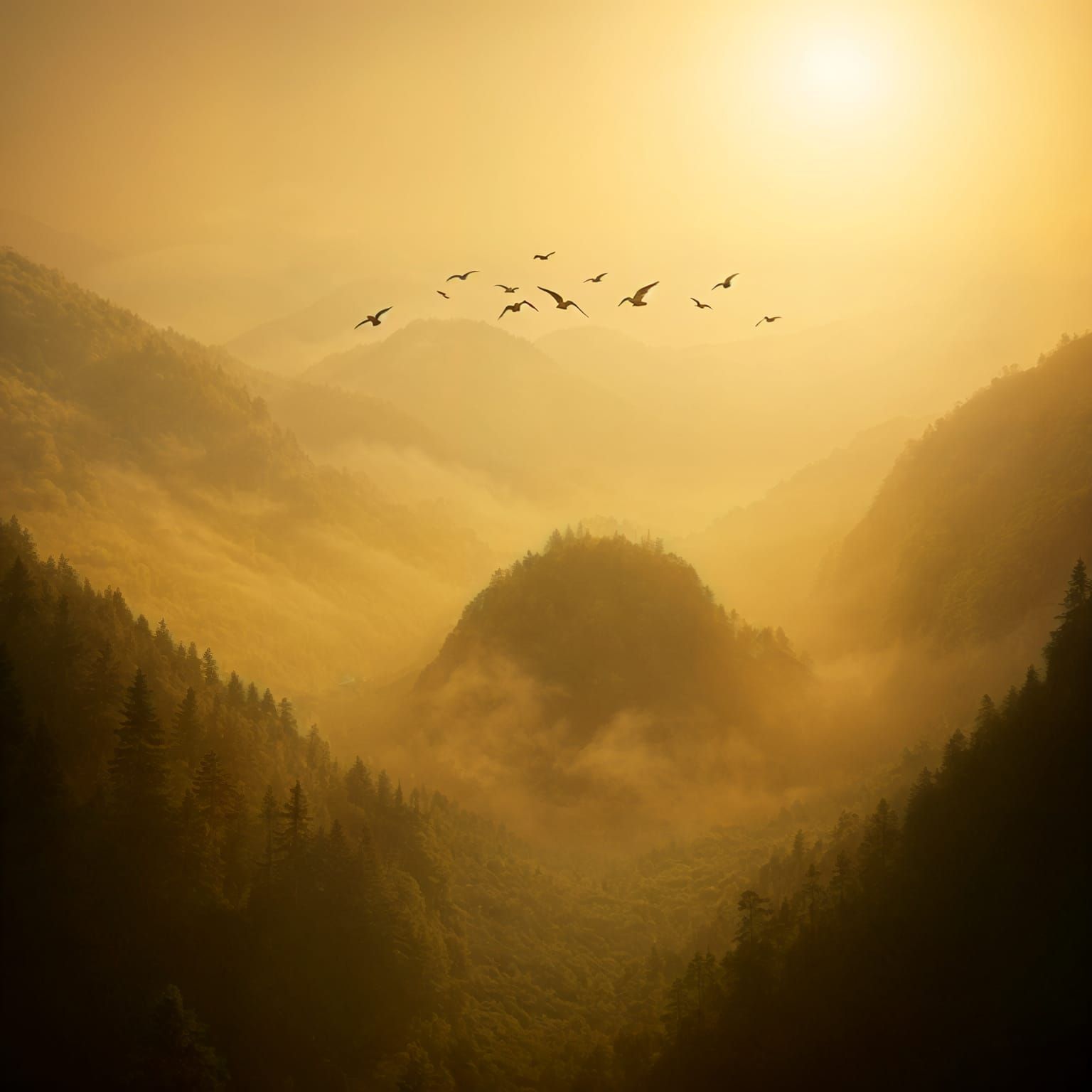 Sleeping Giant Owl in Misty Valley