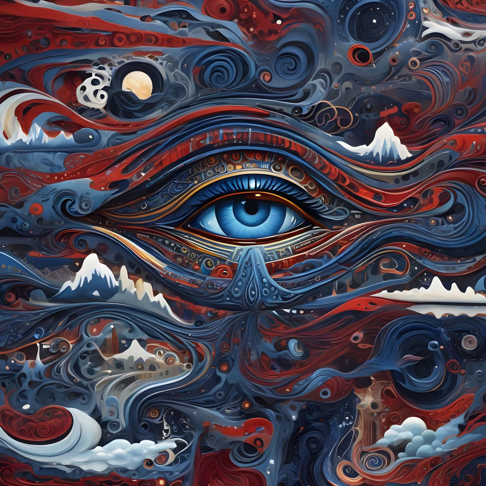 Esoteric (Eye of Horus) floating within an complex dreamscap...