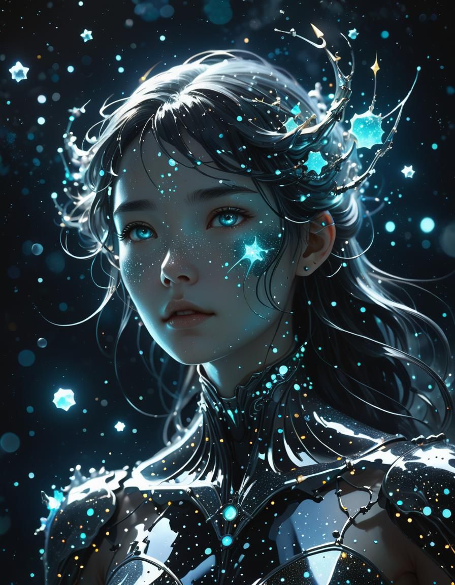 Bioluminescent Siren Constellation in Cosmic Setting