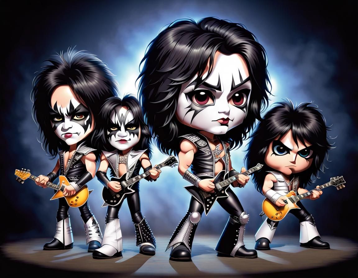 Chibi Characters - Chibi KISS rock band
