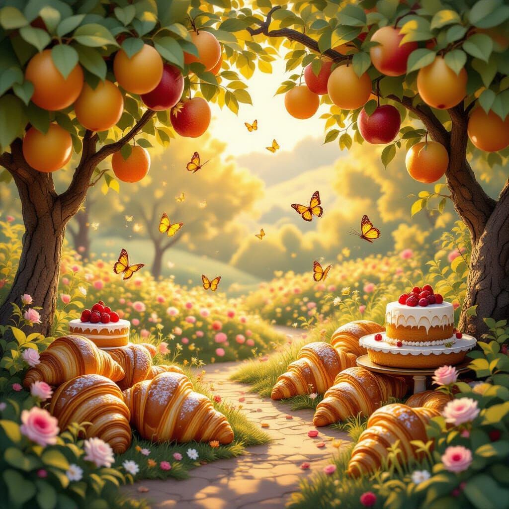 Magical Orchard of Sweet Treats and Sugar Butterflies