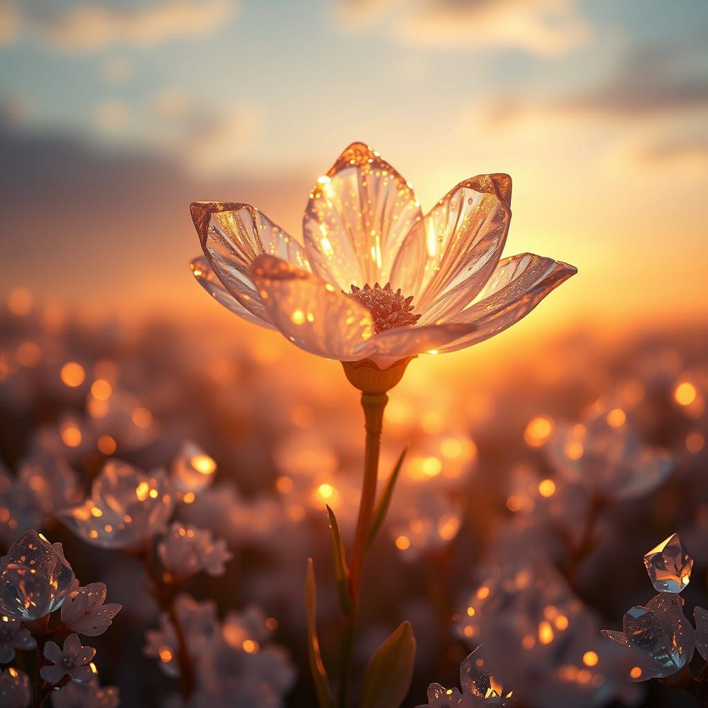 Crystal Bloom in Sunset Light