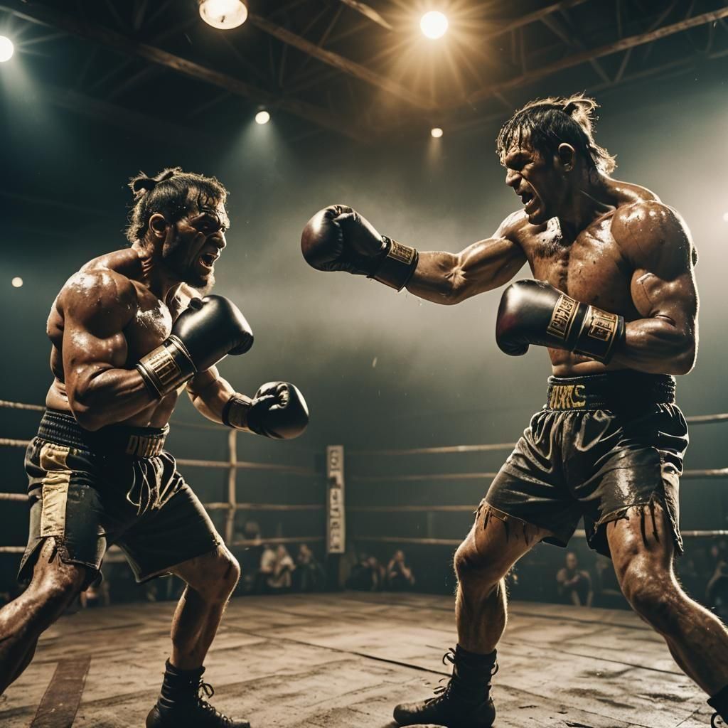 Orcs Boxing in a Ring