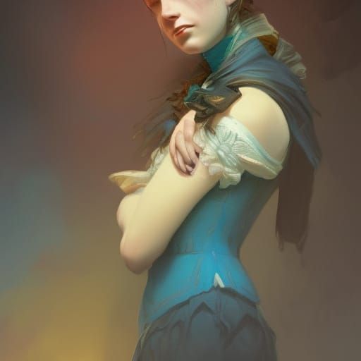 Crying Victorian Woman: Hyperdetailed Concept Art