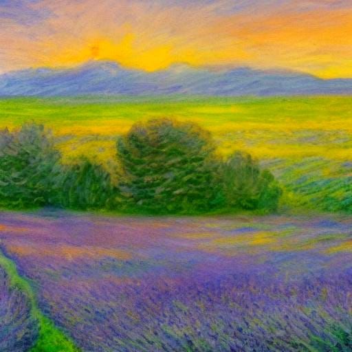 Serene Lavender Field Landscape