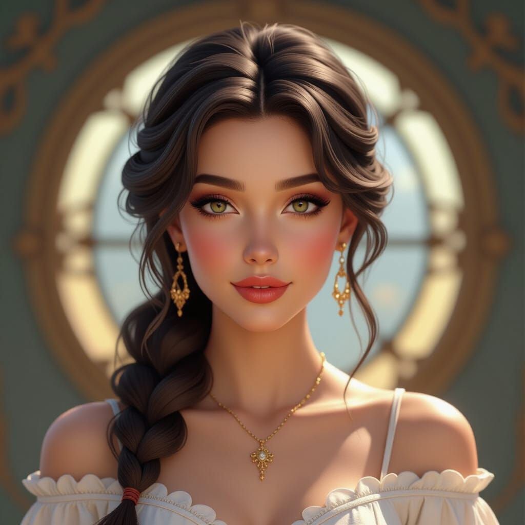 Detailed Portrait with Dynamic Lighting as Digital Art