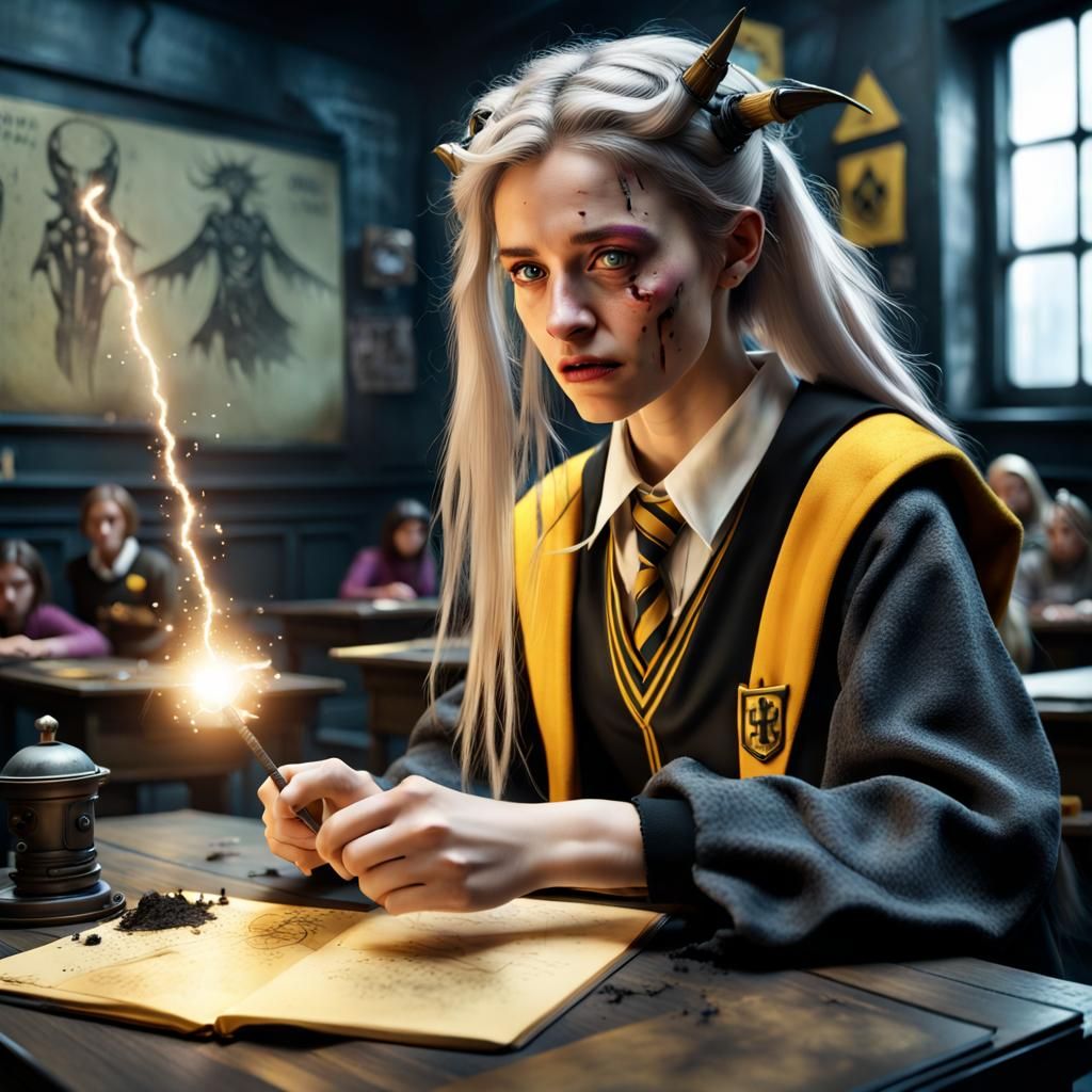 Hogwarts Student Conjures Cyberpunk Robot with Magic
