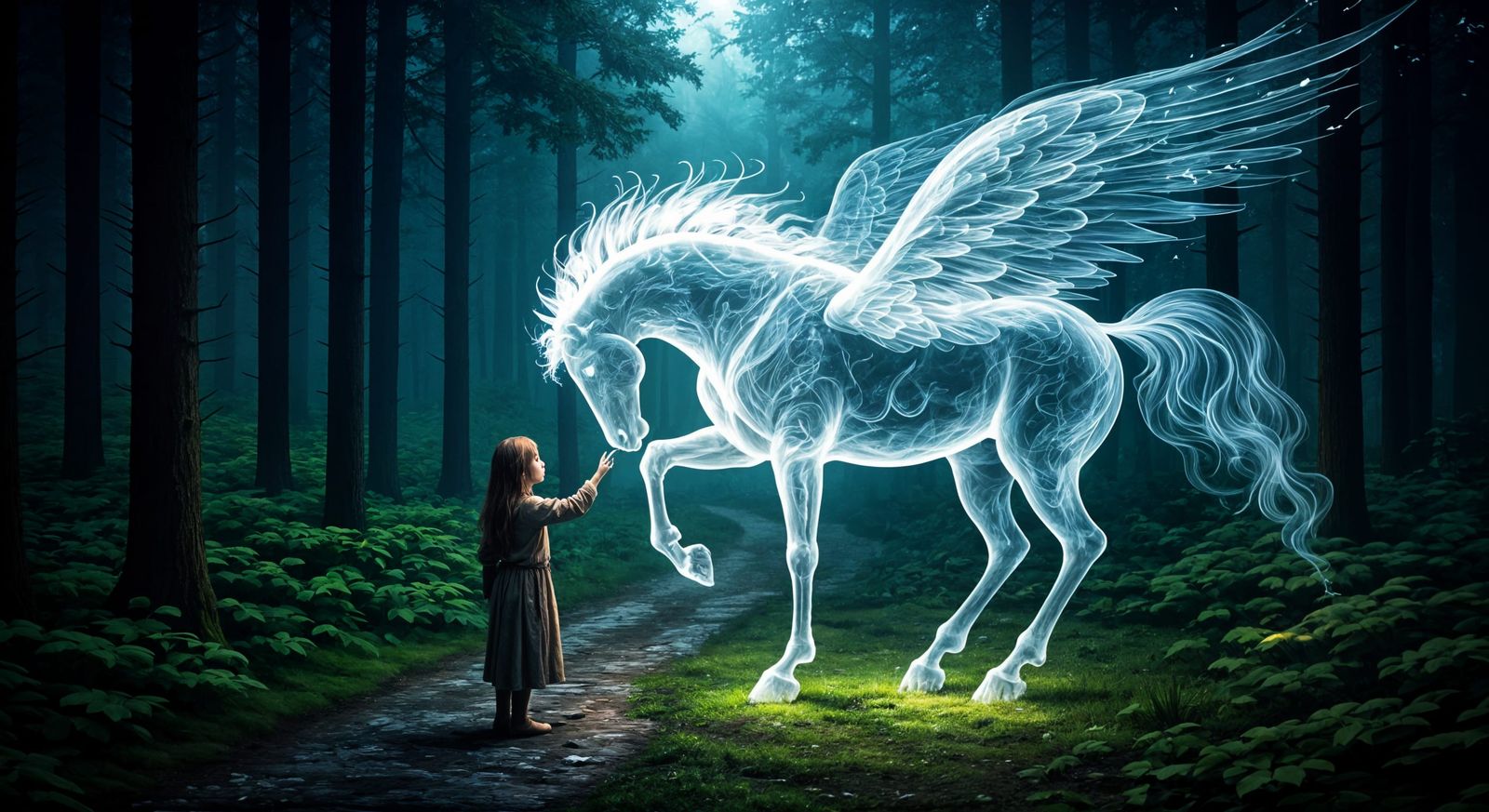 Enchanted Forest Encounter in Ethereal Style