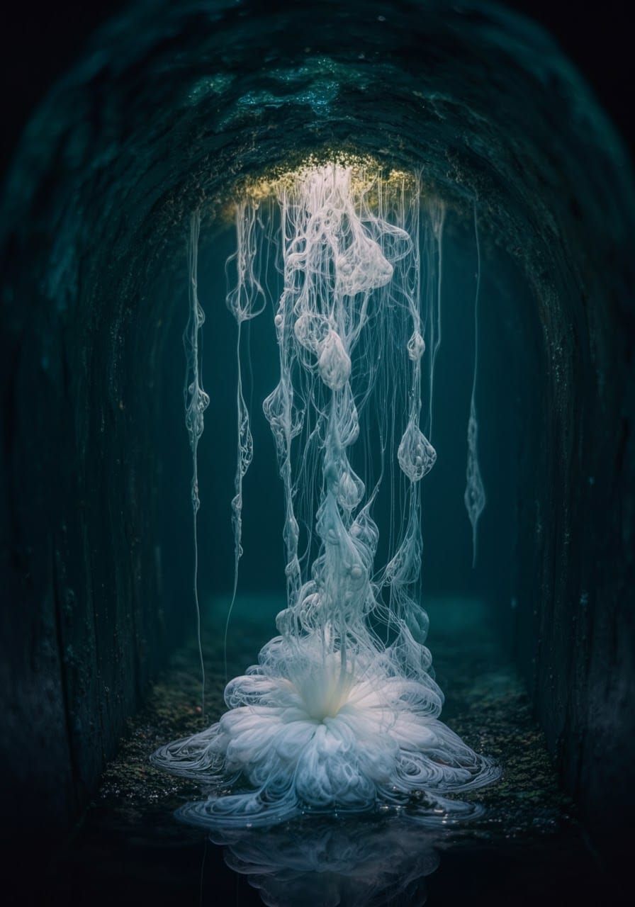 Surreal Glass Structures in Glowing Style