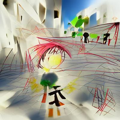 Abstract Anime Art Deco Child's Drawing