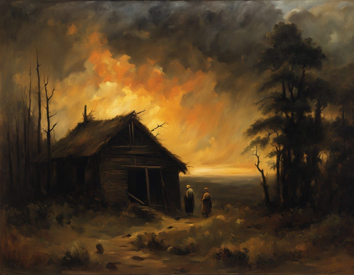 A Melancholic Old Man in a Forest Landscape