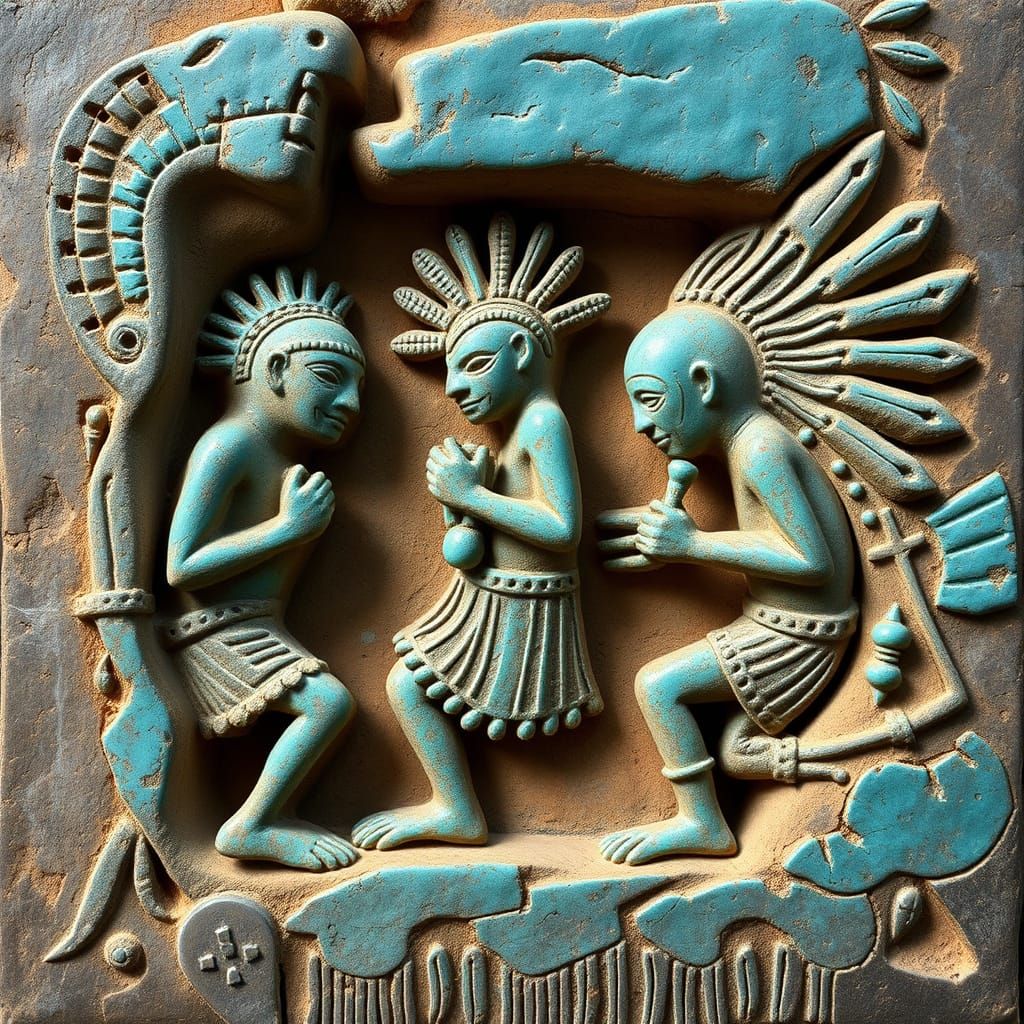 Archaic Turquoise Carvings: Tribal Relief Art