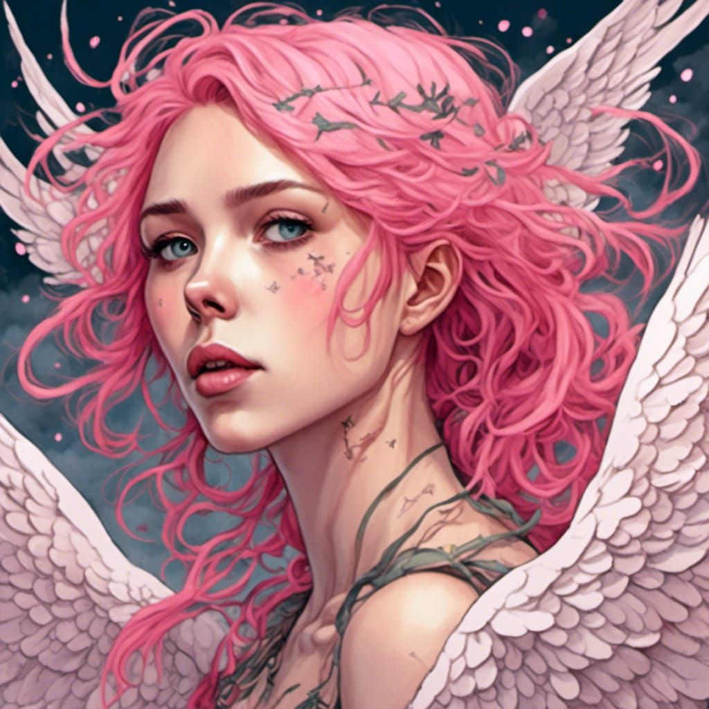 Scarlet Johansson as Pink-Haired Anime Angel