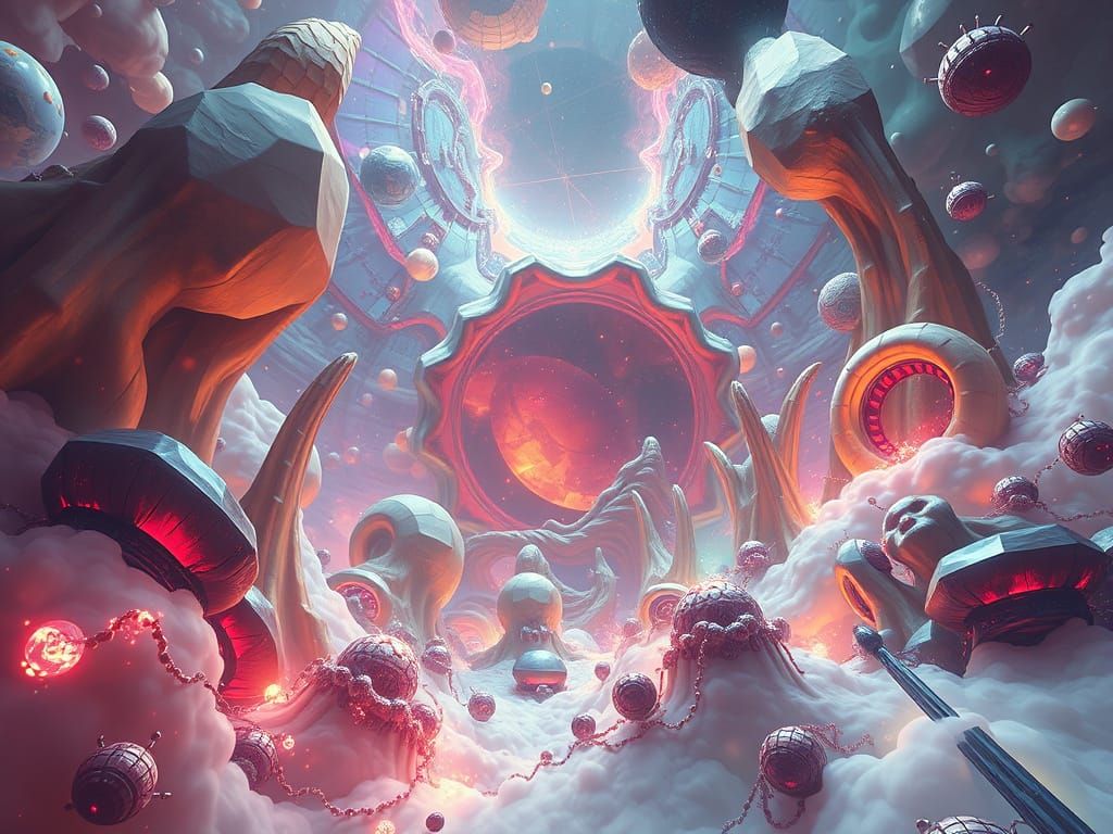 Surreal Abstract Dreamscape with Ethereal Lighting