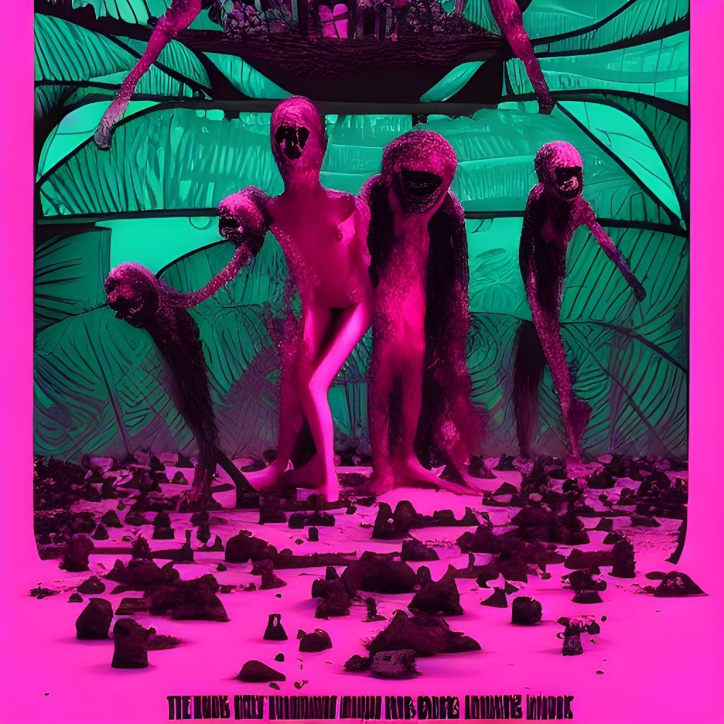 Surreal Pink Jungle: Contemporary Sci-Fi Horror Art