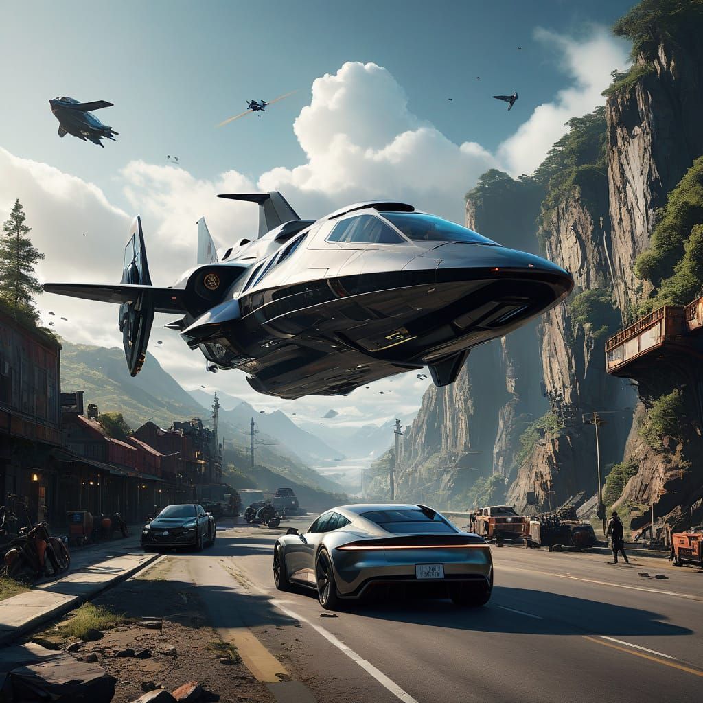 Diverse Vehicles Converge on Scenic Highway in Hyperrealisti...