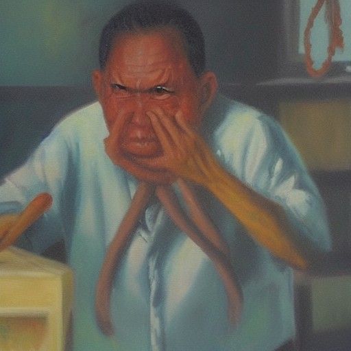 Thailand: Cruel Ghost Teacher in Oil Painting