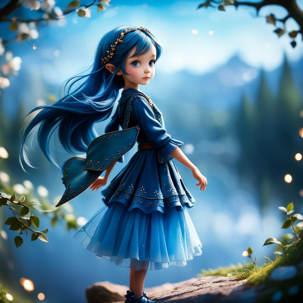 Enchanting Blue Fairy in Natural Light