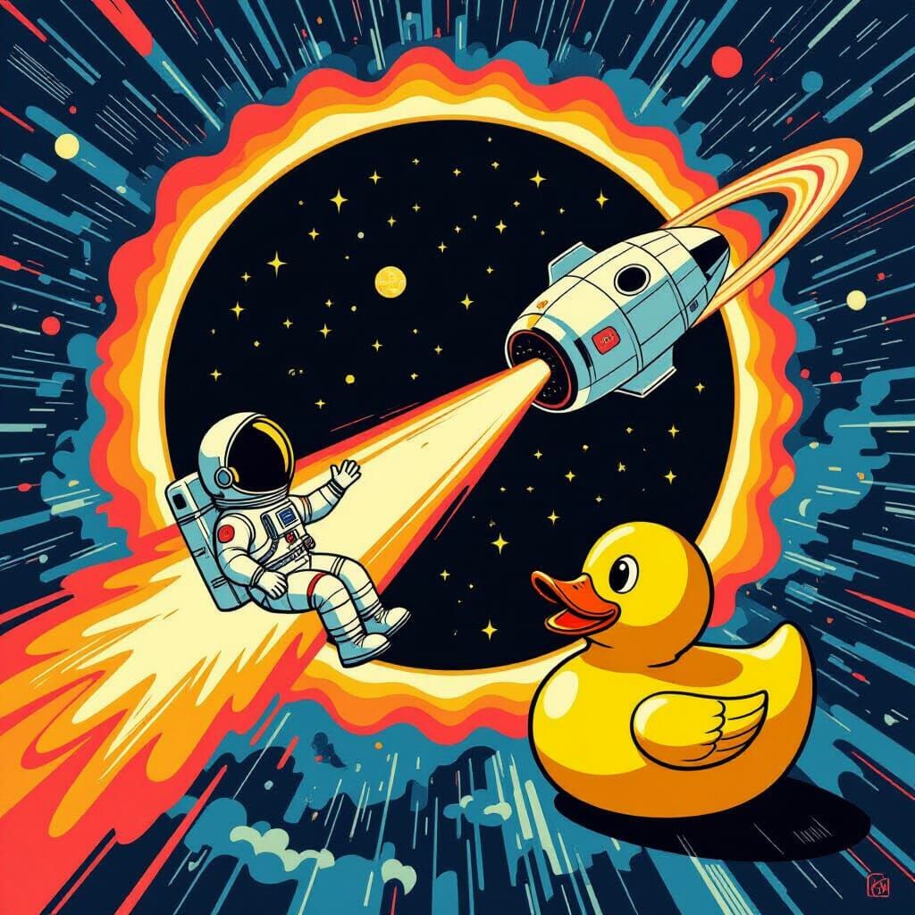 Astronaut Pulled to Black Hole by Tractor Beam Amidst Surrea...