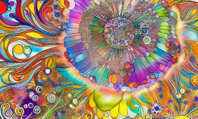 Psychedelic Panopticon Singing Tree, Detailed Matte Painting