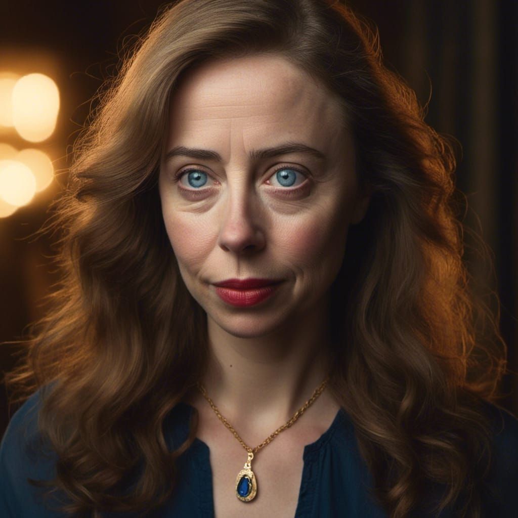 Elegant Woman with Flowing Hair: Naturalistic Portrait