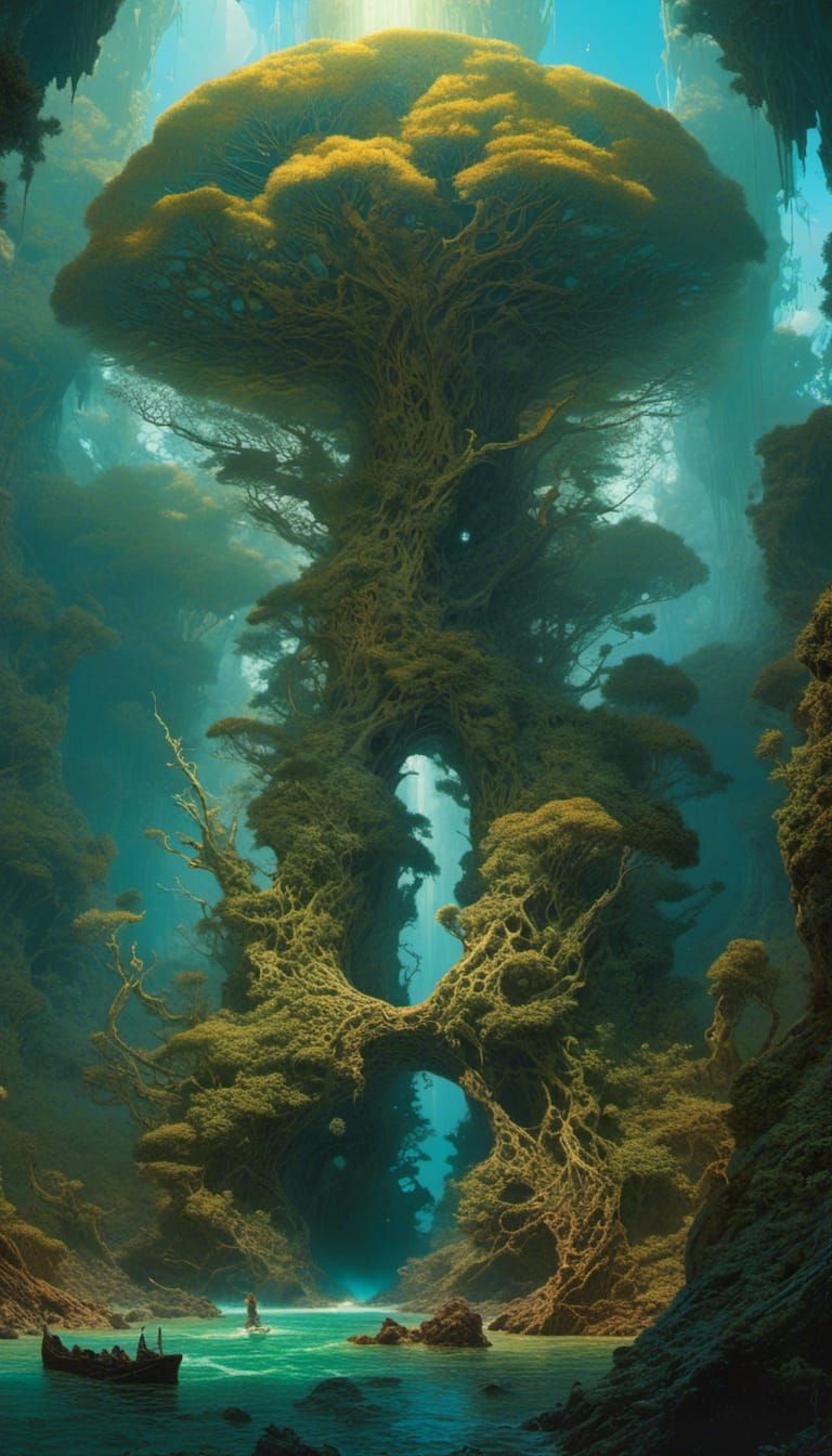 Anthrobryozoic Naiad in Hyperdetailed Digital Art