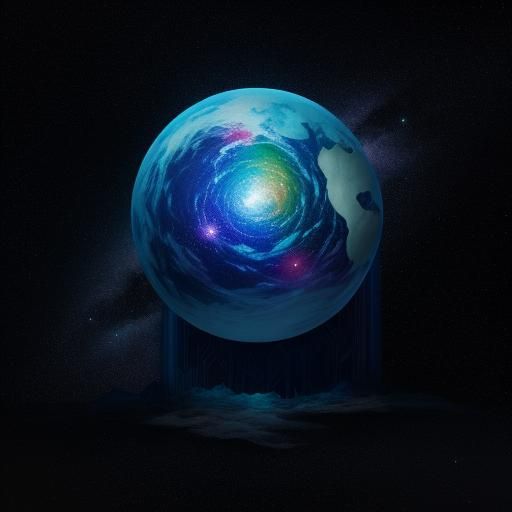 Astral Cosmic Monster in Holographic Illustration