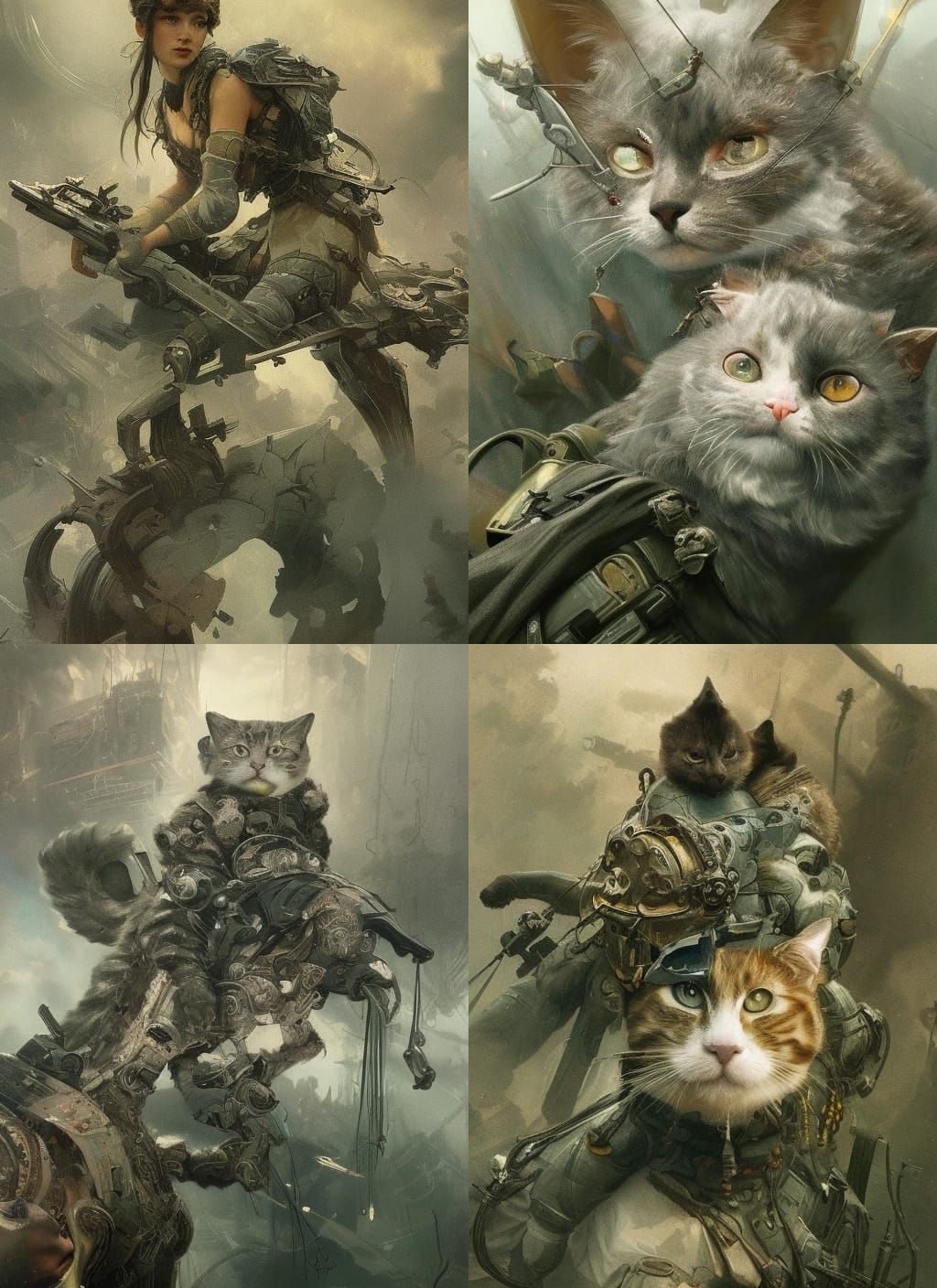 Cats going to war Epic cinematic brilliant stunning intricate meticulously detailed dramatic atmospheric maximalist digi...