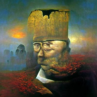 Eerie Dystopian Landscape in Surrealist Style