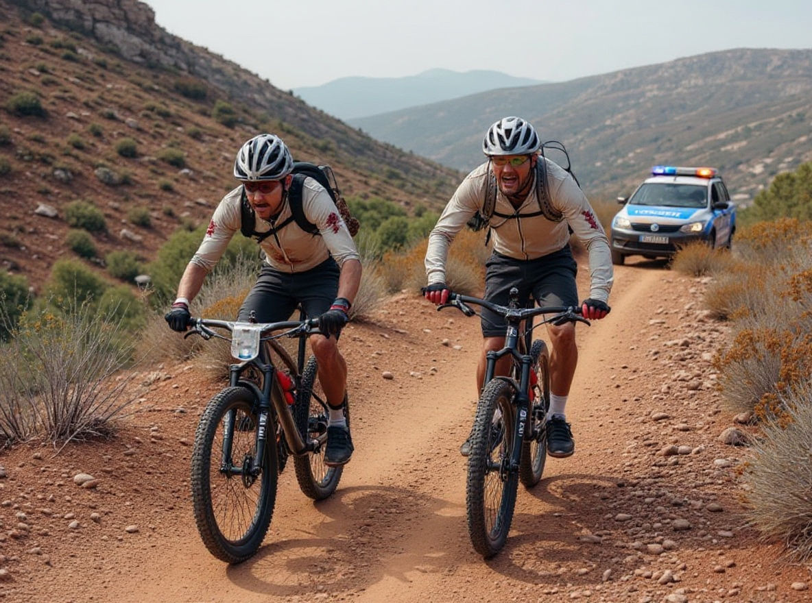 Mountain Bikers Evade Police Chase