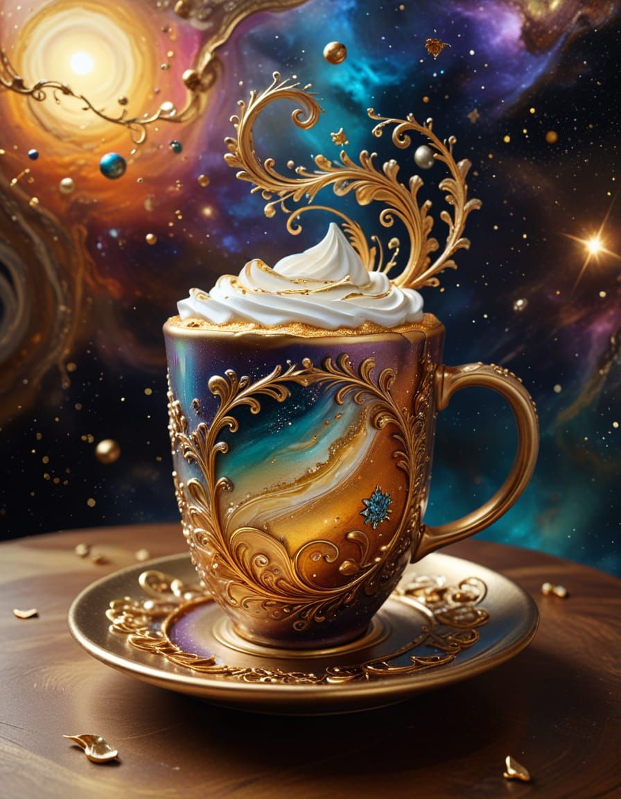 Enchanted Cafe Floats in Cosmic Space