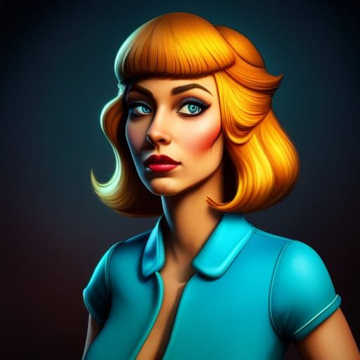 Grace The Human as Scooby Doo: Detailed Fantasy Art