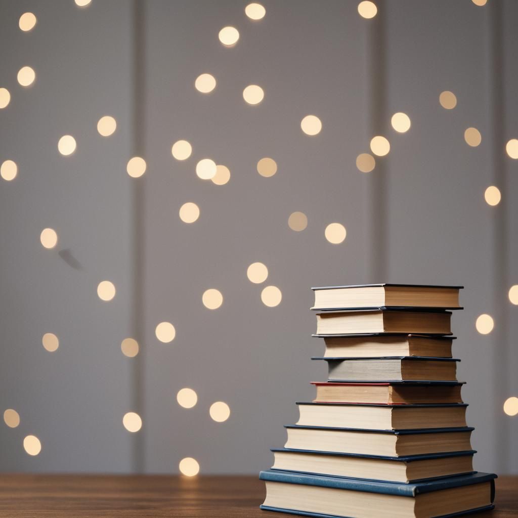 Books on Desk: Professional Photography with Bokeh