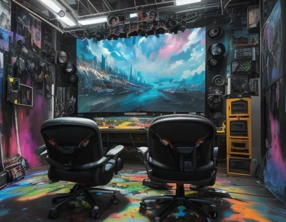 Hyperrealistic Fantasy Dreamscape in Polychromatic Colors