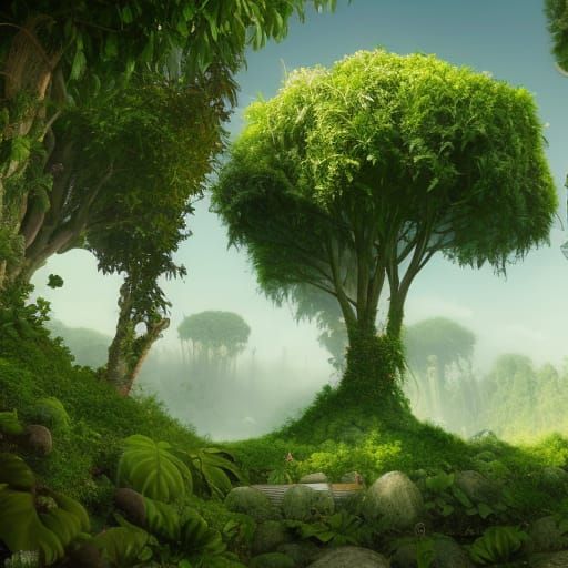 Lush Avocado Trees Fantasy Concept Art