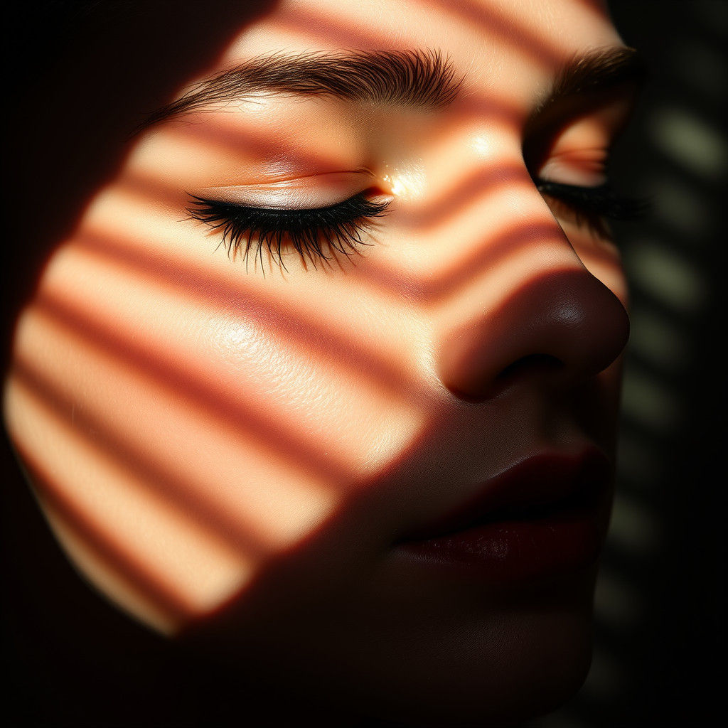Dramatic Portrait with Striped Lighting