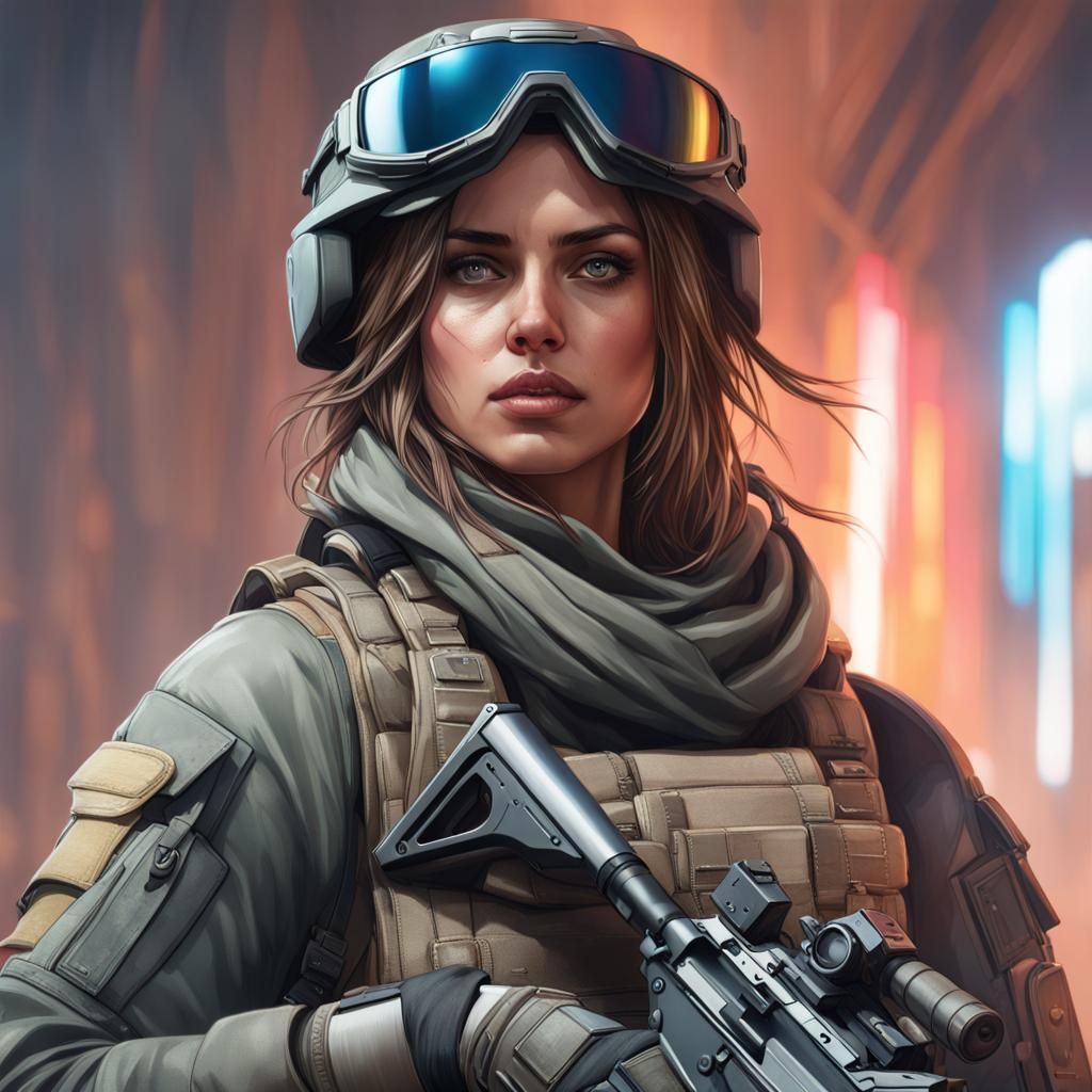 Special Ops Soldier Portrait in Artgerm Style