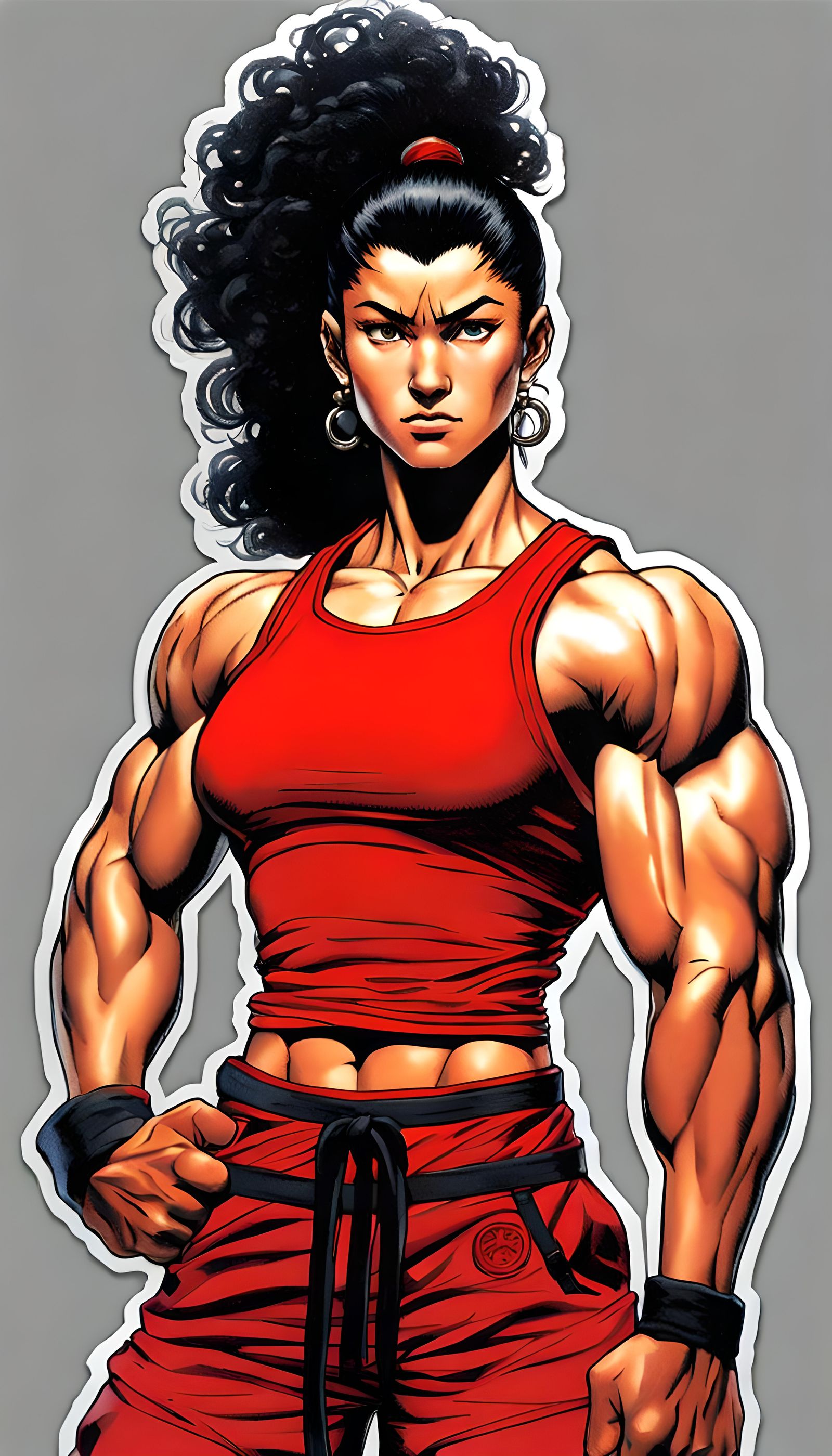 Female Bodybuilder Character Design in Shinkiro Style