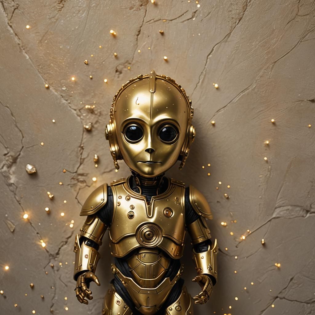 Realistic Baby C-3PO Dragon Macro Shot