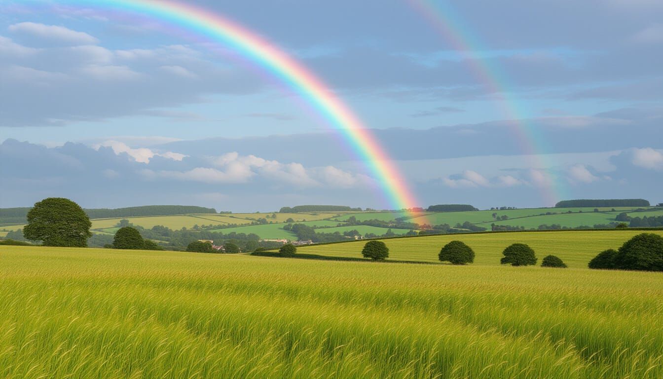 Tranquil Cloudy Summer Morning Scene